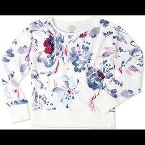 Life is Good Abstract Floral Watercolor Sweatshirt